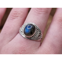 Echt zilveren ring met Labradoriet